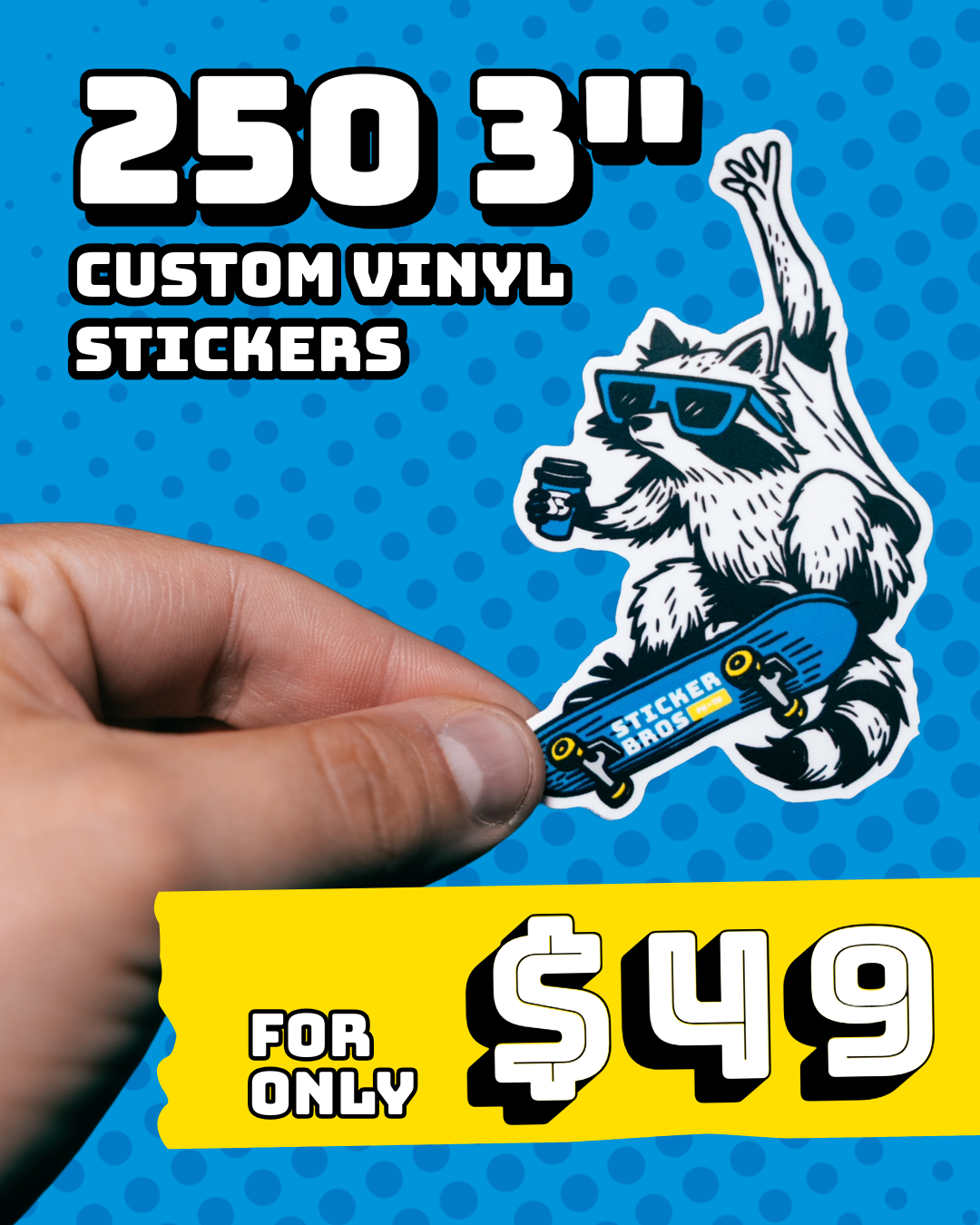 250 3" Custom Vinyl Stickers