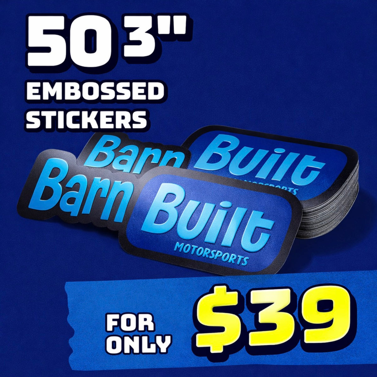 50 3" Embossed Stickers
