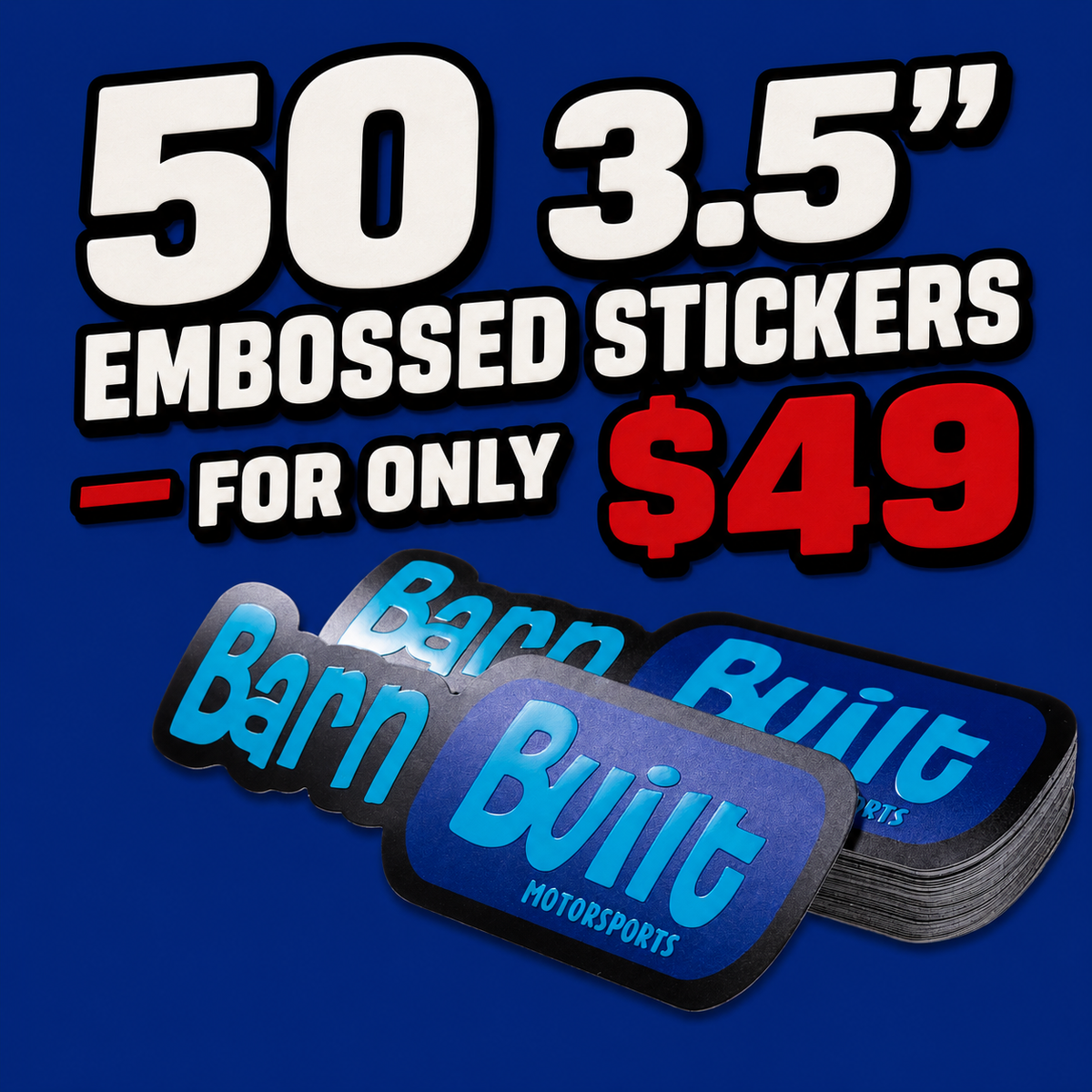 50 3.5" Embossed Stickers