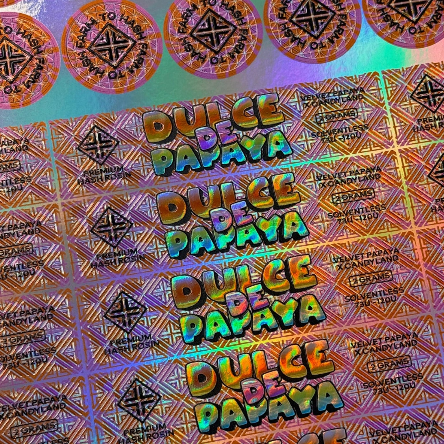 holographic embossed labels