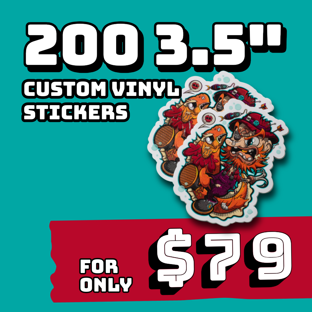 200 3.5" Stickers for $79