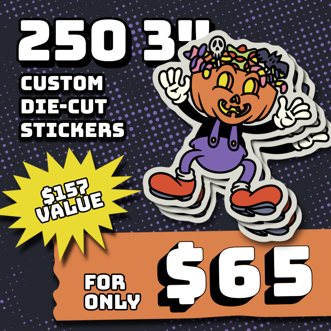 250 3" Custom Vinyl Stickers