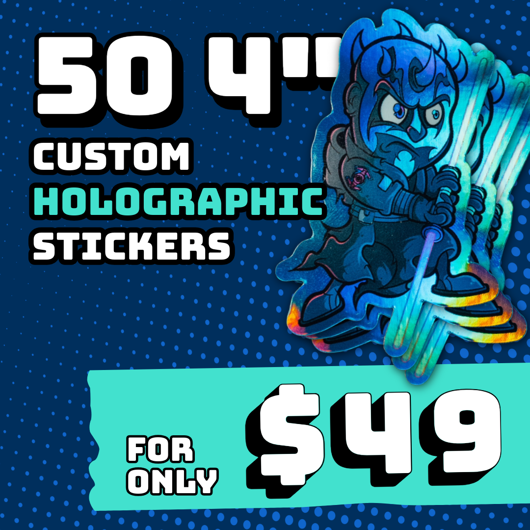 50 4" Custom Holographic Stickers