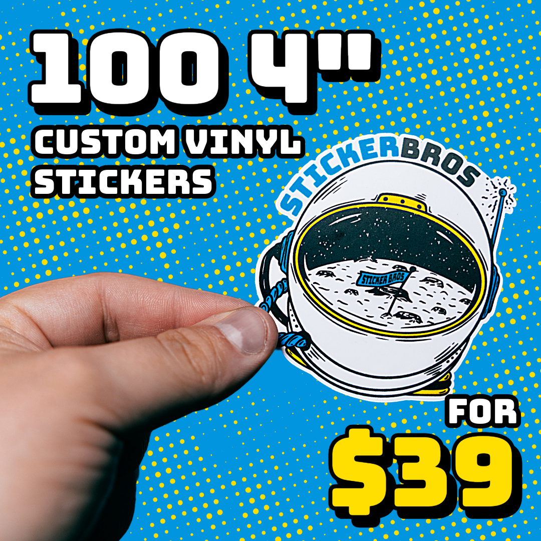 100 4" Custom Stickers for $39