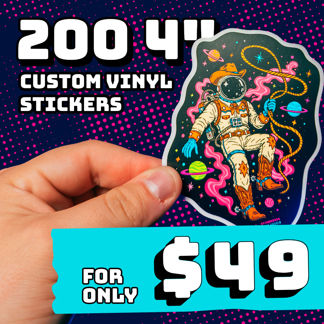200 4" Custom Stickers for $49