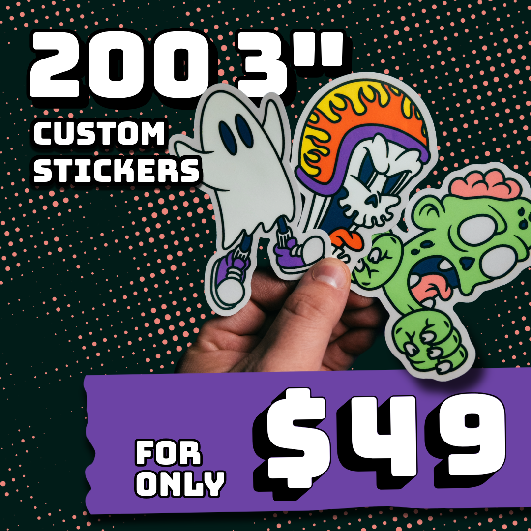 200 3" Custom Vinyl Stickers